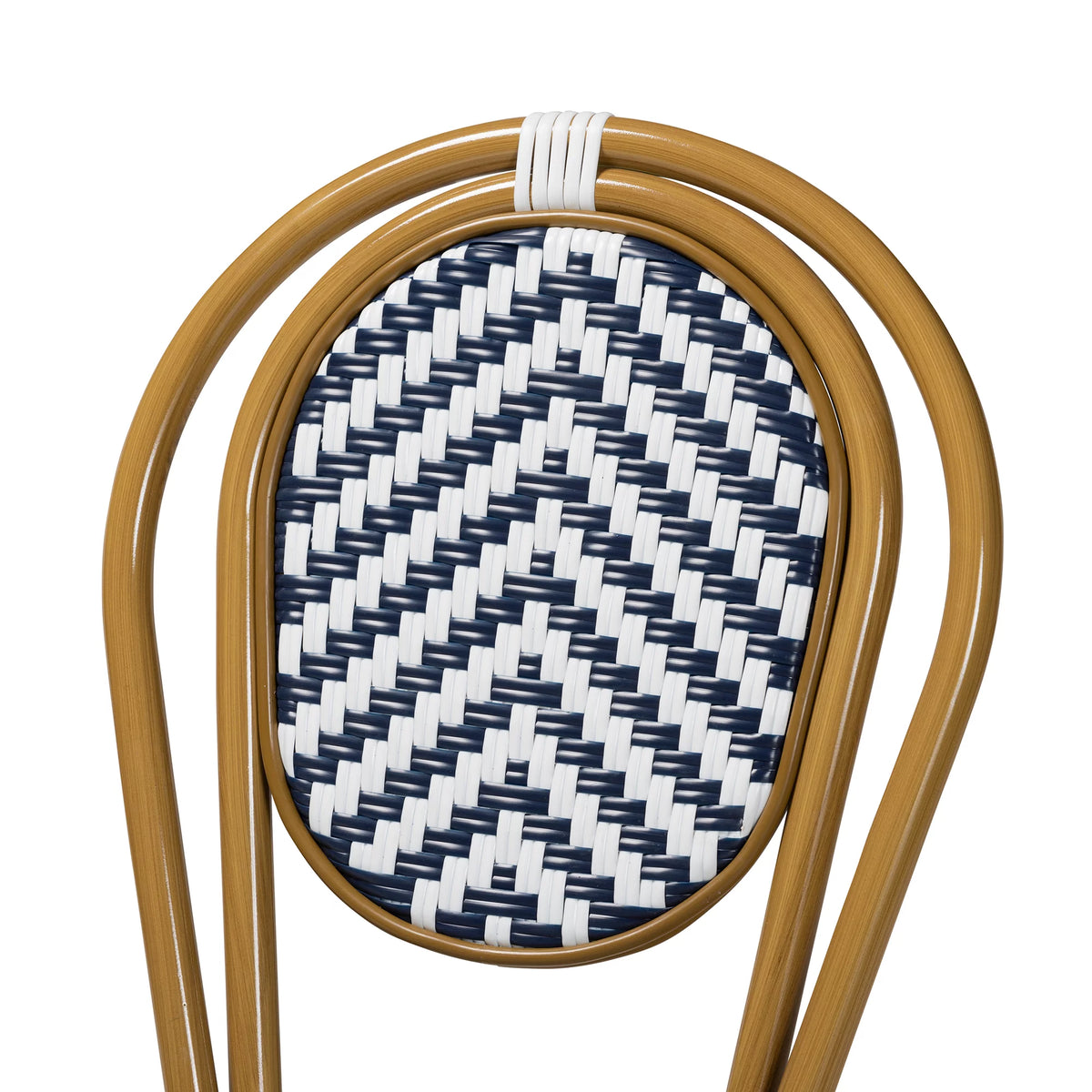 Blue and White Wicker Stacking Dining Chair Set of 2 W742059