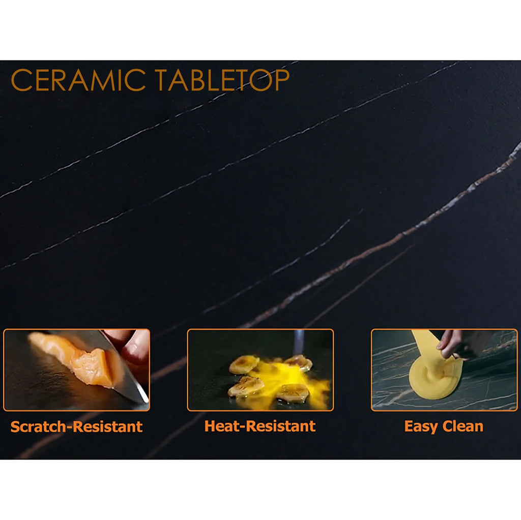 White Ceramic Top Dining Table Y678