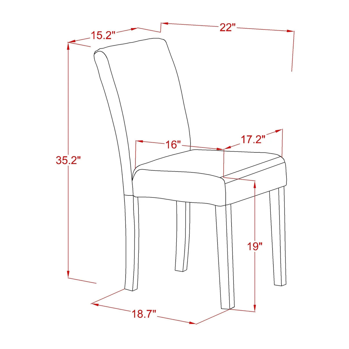 5 Piece Wood Dining Table Set X78634