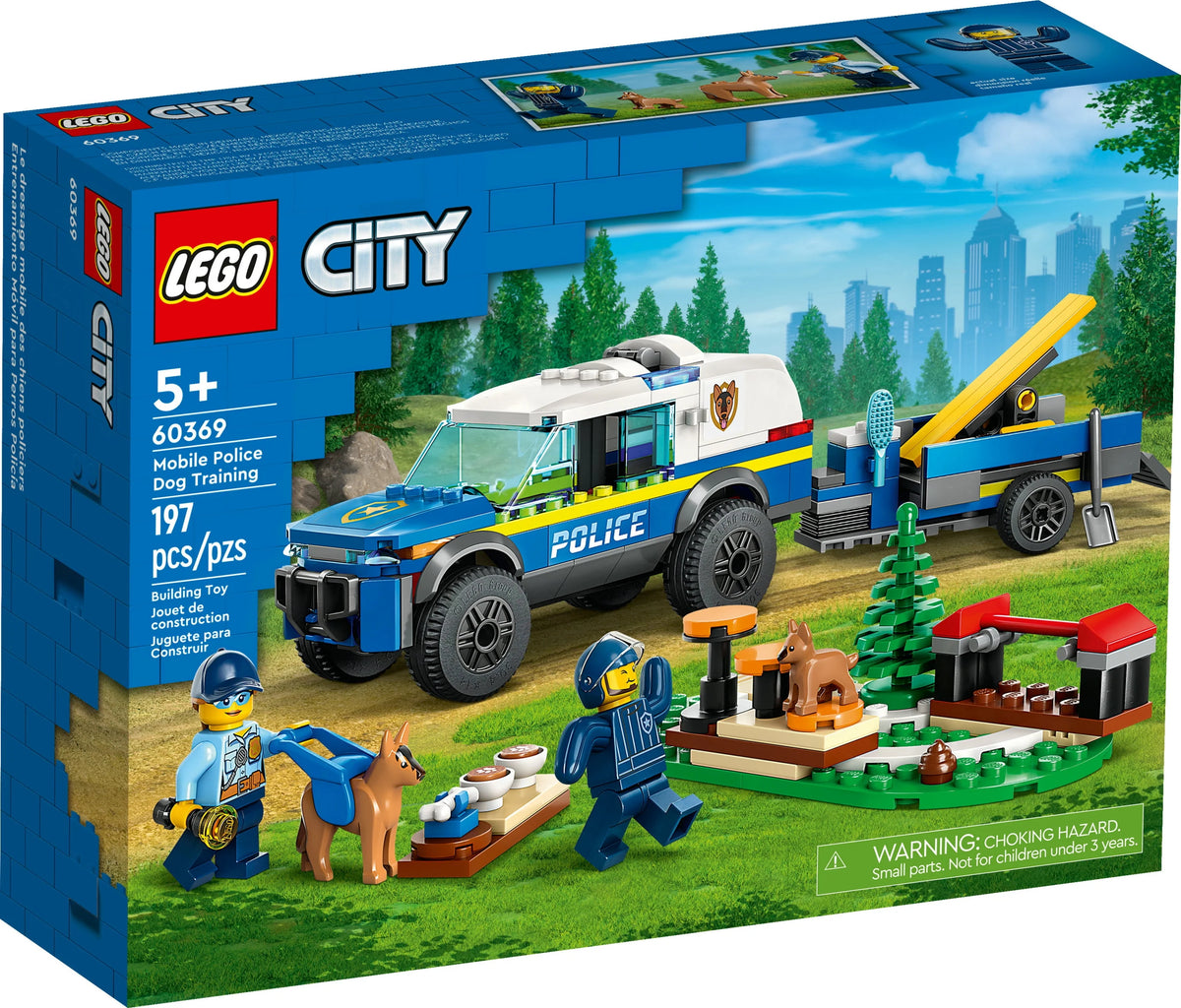 Mobile Police Dog Training SUV Toy Car with Trailer and Puppy Figures O9832