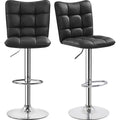 Black Faux Leather Wingback Barstool Set of 2 J17400