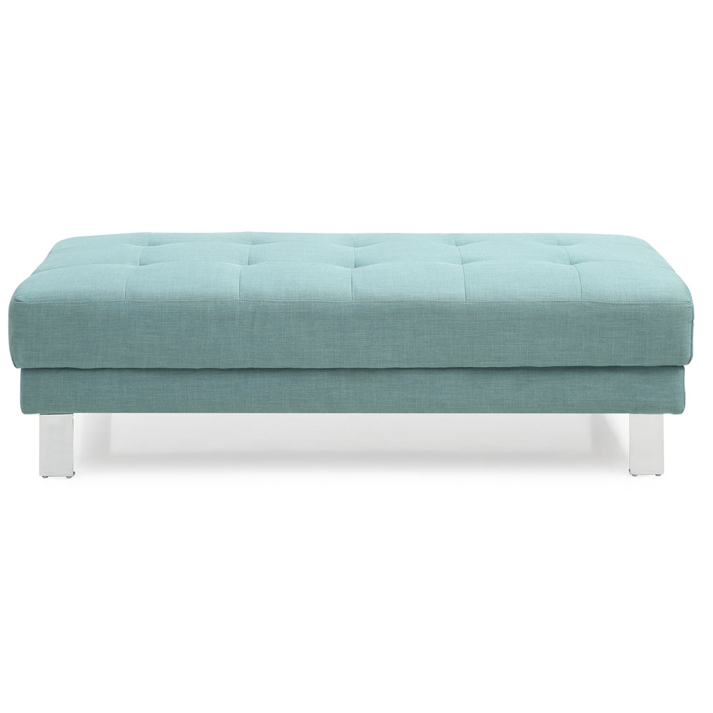 Teal Twill Fabric Ottoman U992635