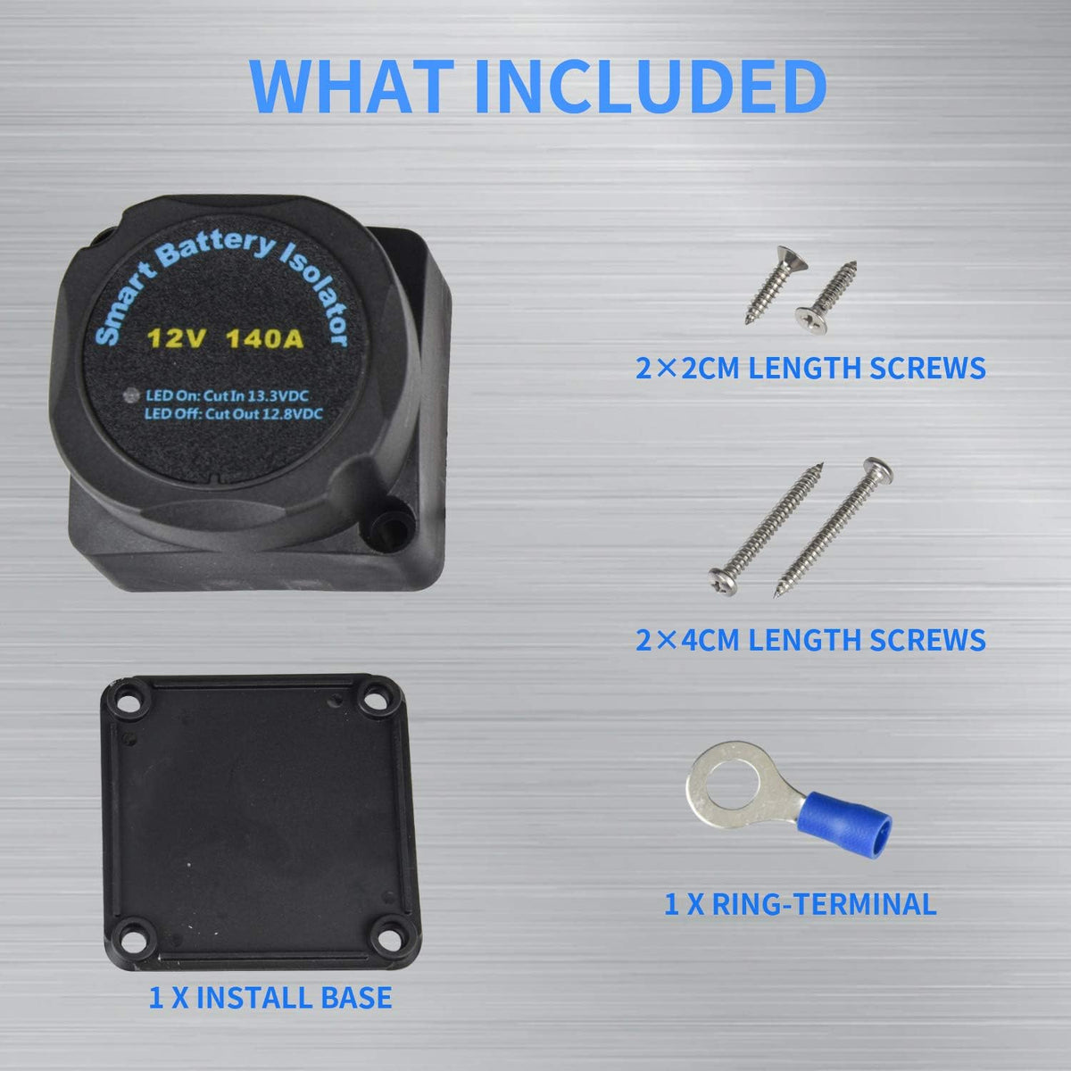 Dual Battery Isolator Kit 12V 140Amp Voltage Sensitive Relay Y69442