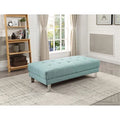 Teal Twill Fabric Ottoman U992635