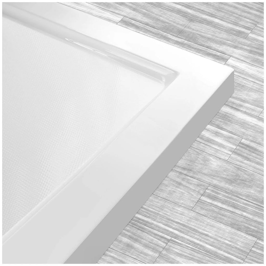 60 x 34 Single Double Threshold Shower Base Pan Center Drain White E907525
