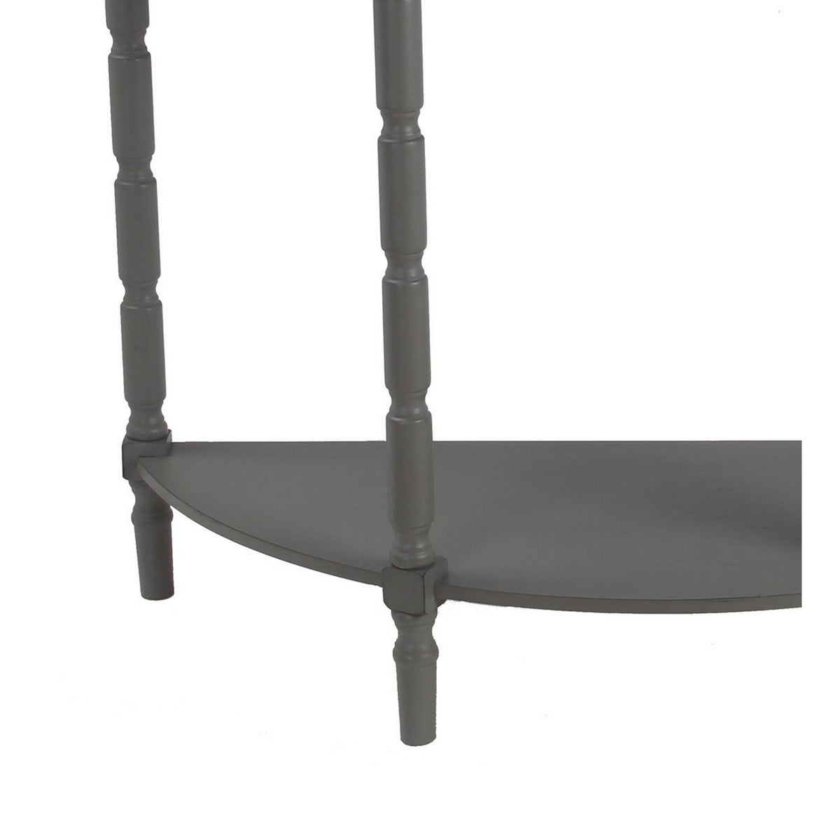 Light Gray Wooden Console Table with Open Shelf and Turned Legs C3695