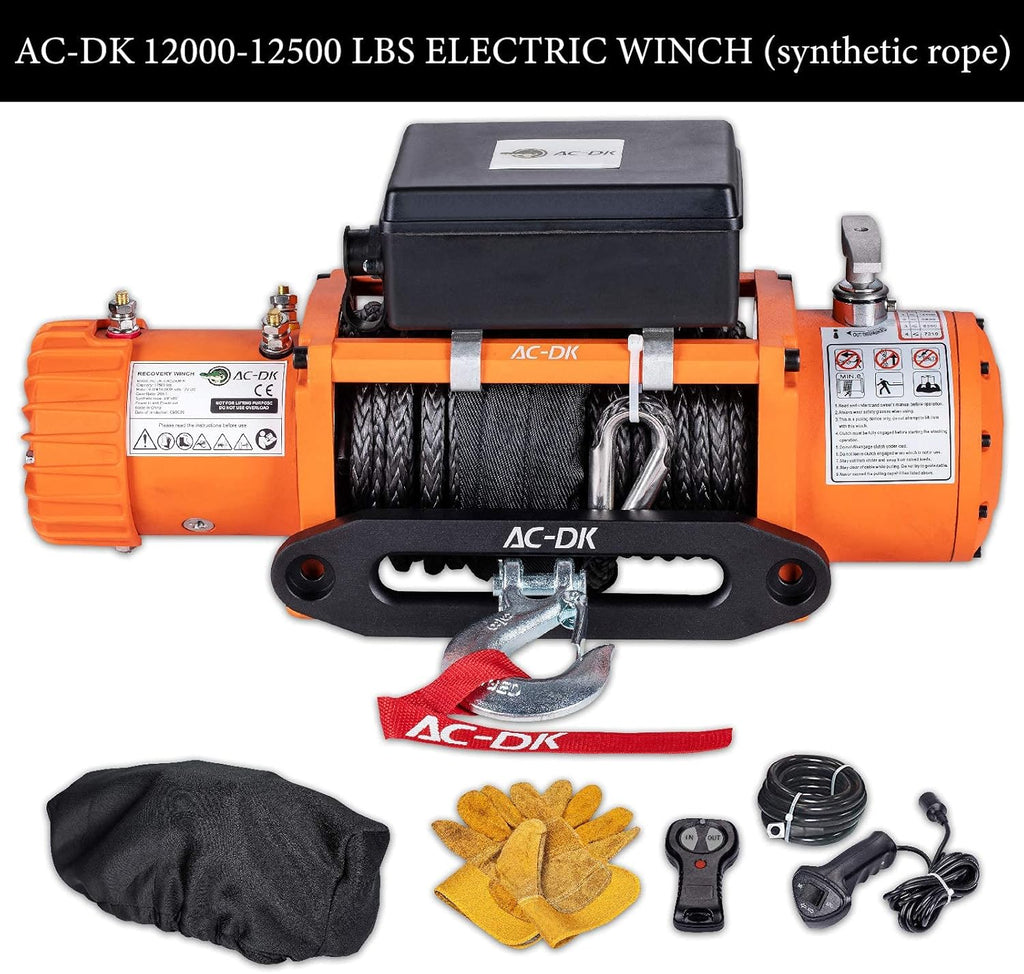 12000 lb Electric Winch with Synthetic Rope, 12V Wireless Remote Waterproof Winch K867