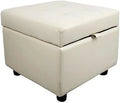 Black Tufted Leather Flip Top Ottoman Y8322