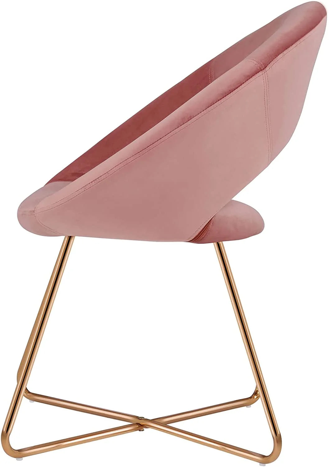 Pink Velvet Upholstered Arm Chair with Golden Metal Frame Legs X8014