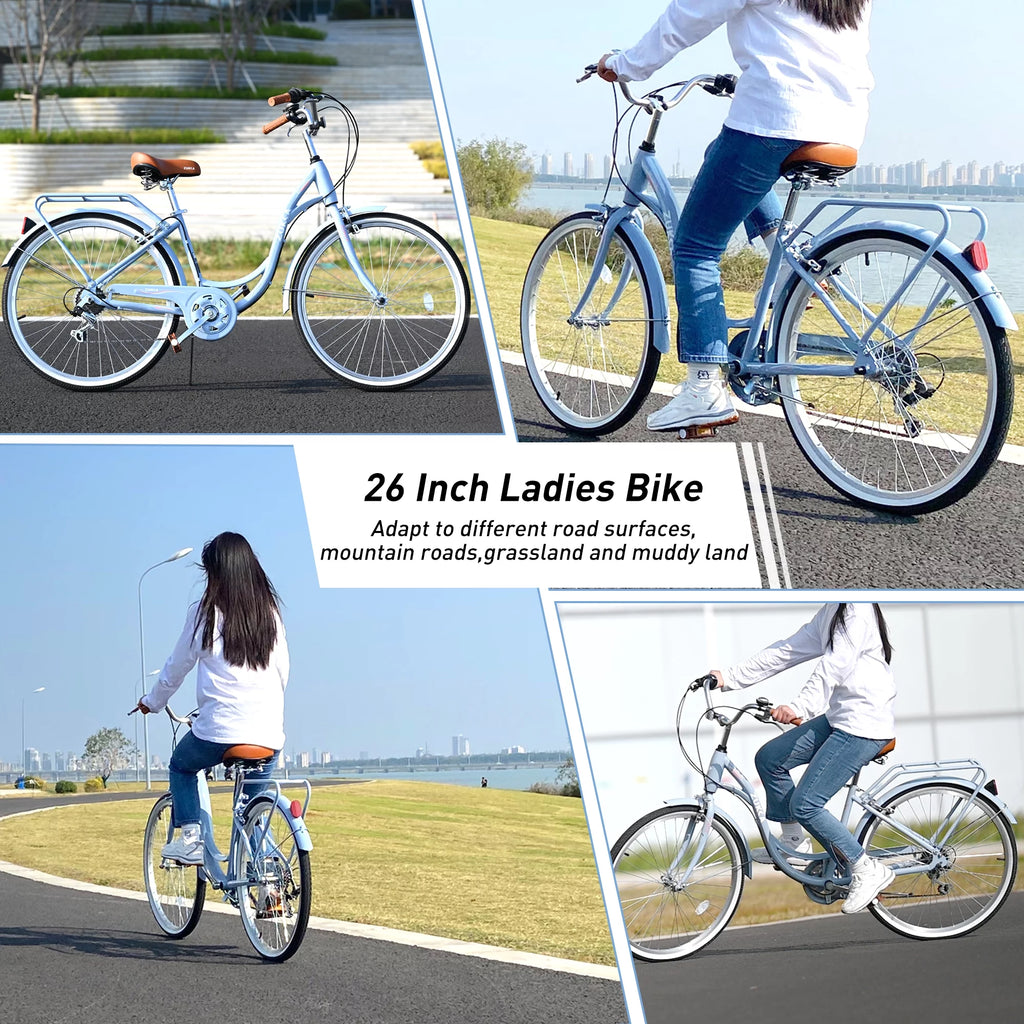Mint Green 7 Speed Steel Frame Beach Cruiser Bike T2652