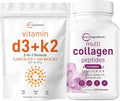 Vitamin D3 5,000iu + K2 100mcg Softgels & Multi Collagen Complex 240 Capsules 2 Pack Y35299
