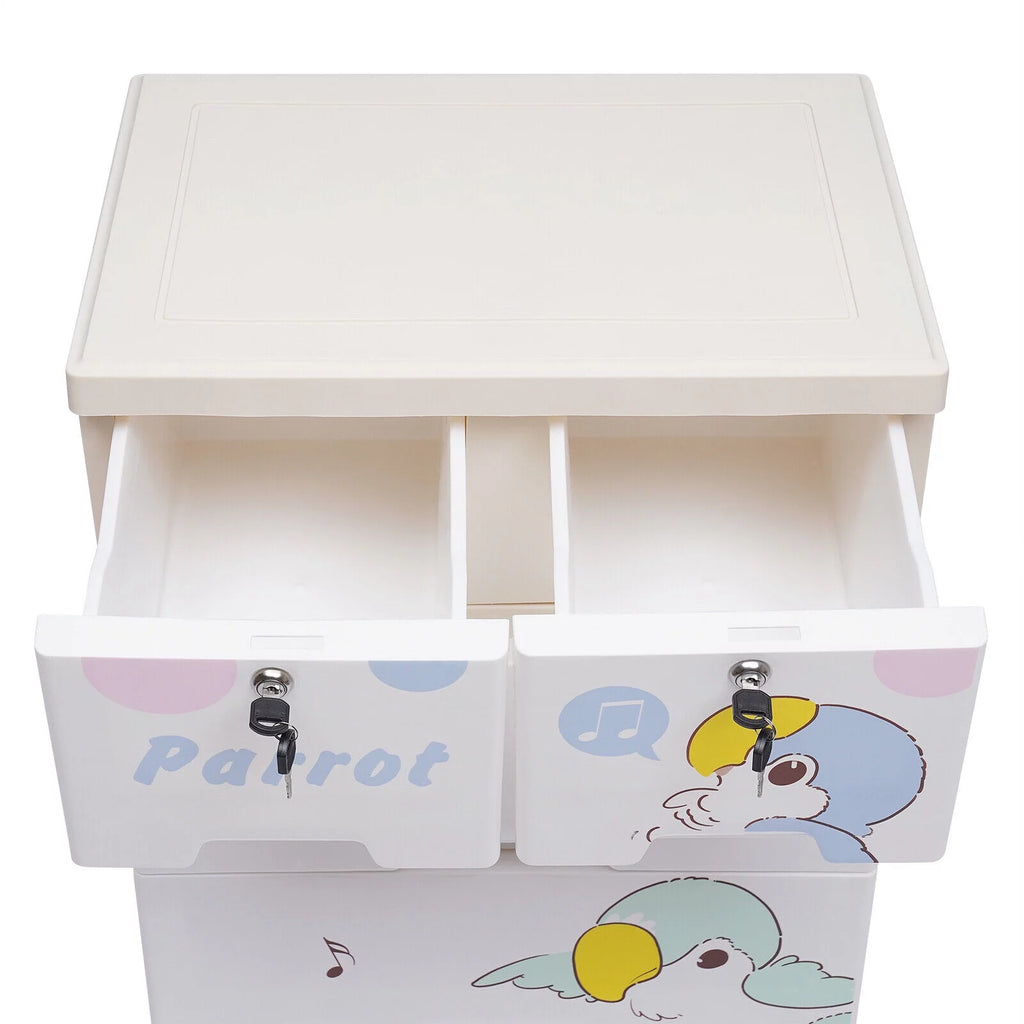 Plastic 6 Drawer Rolling Dresser Storage Cabinet C473