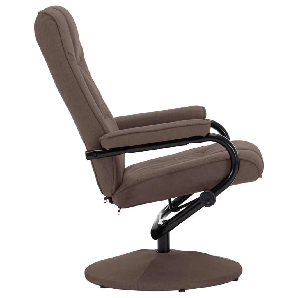 Brown Fabric Swivel Recliner with Ottoman W70634
