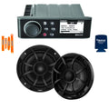 Marine AM/FM/BT Stereo with 6.5" Marine Coaxial Speakers, Black Grill X6008