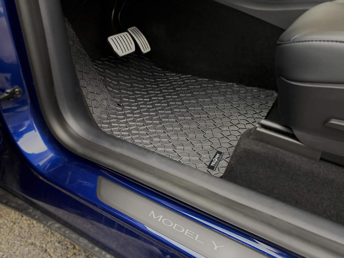 Black Rubber Heavy Duty Floor Mat for Tesla Model Y 5 Seater H32544