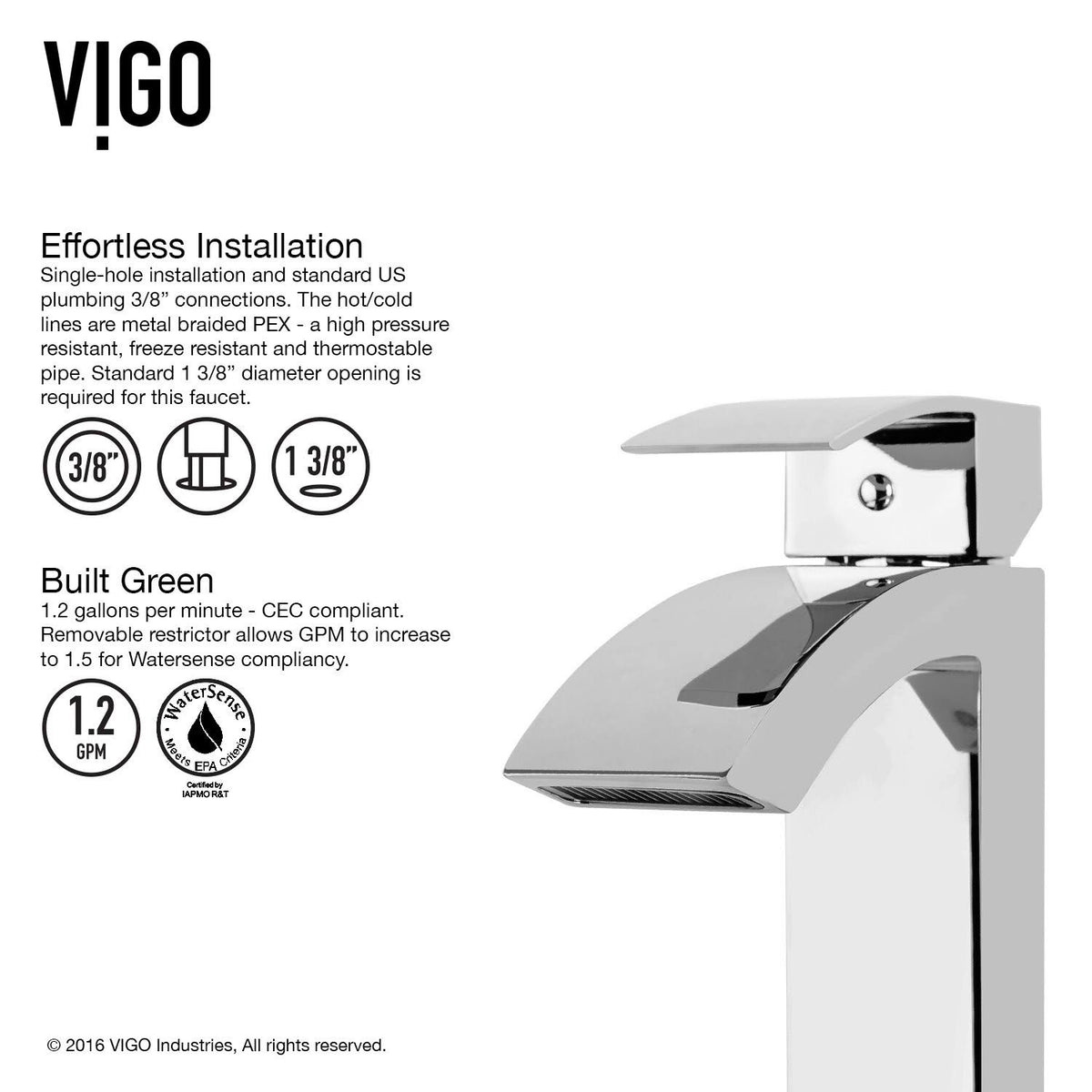 Matte Gold Single Hole Bathroom Faucet A2525