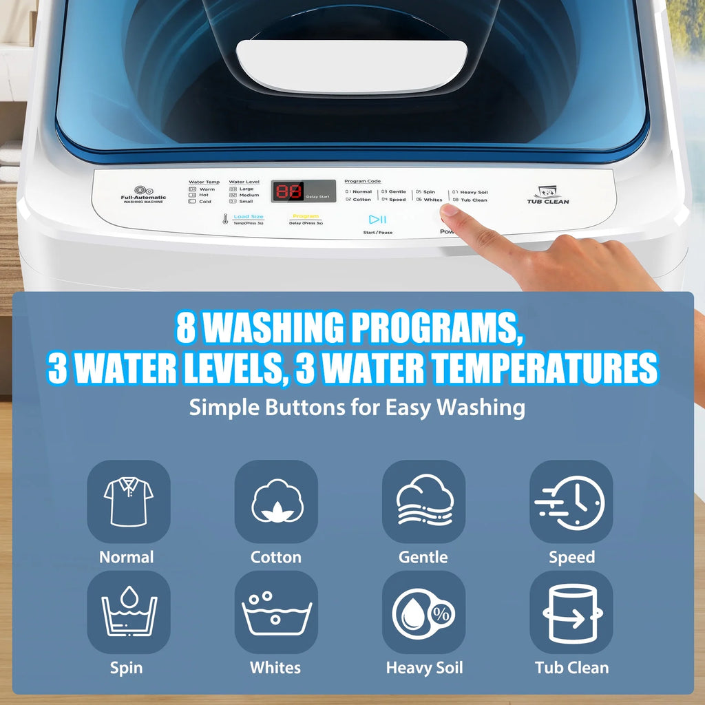 17.8lb Portable Washer and Dryer Combo with LED Display K861957