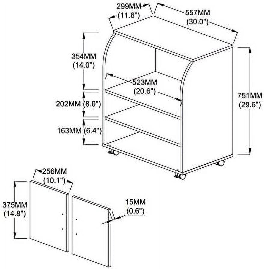 White Microwave Kitchen Cart L66415