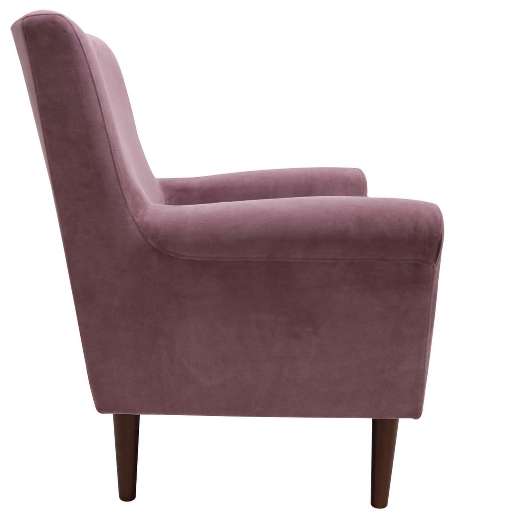 Mauve Pink Fabric Rolled Arm Lounge Chair C48879