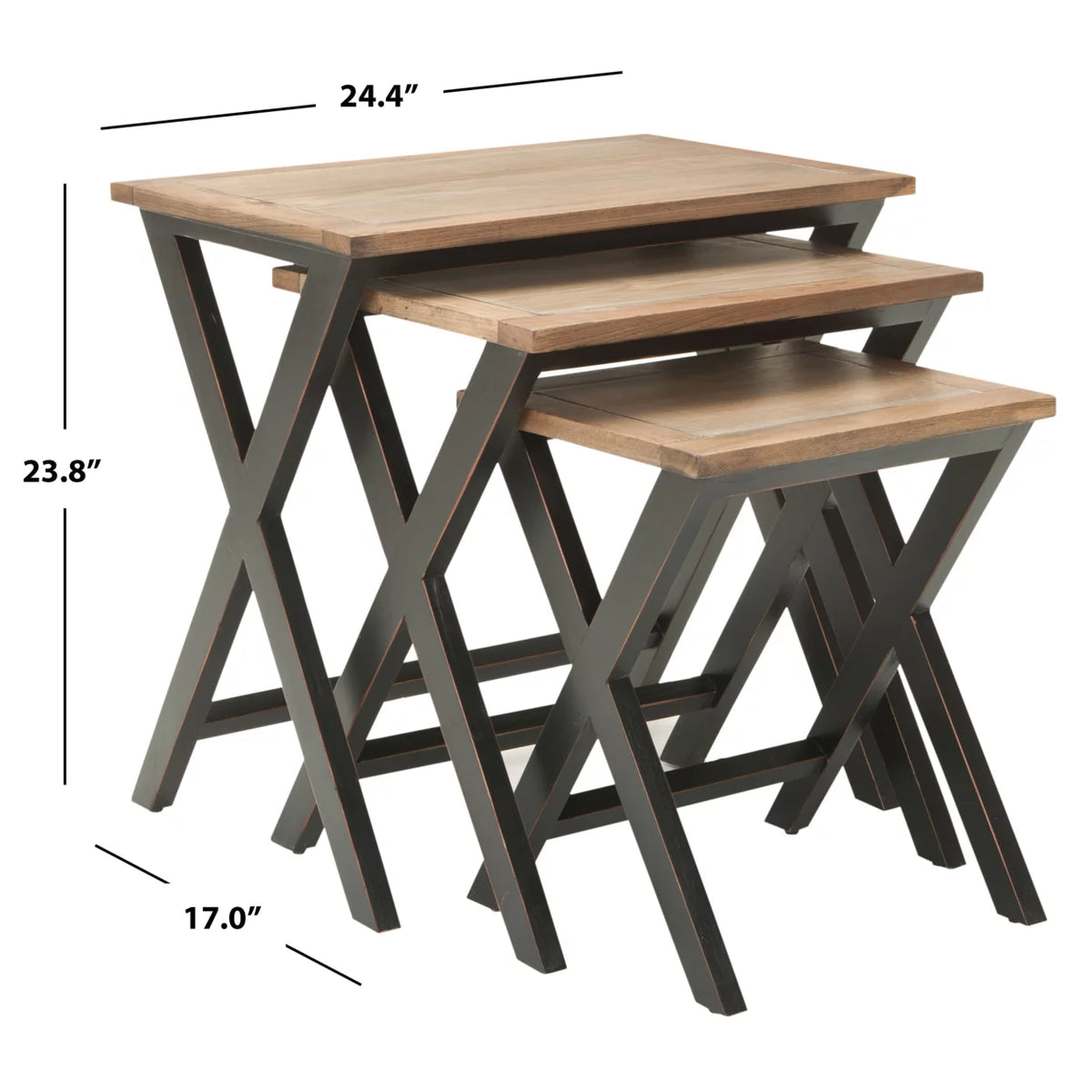 Black Oak Stacking Tray Tables G983127
