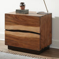 Smokey Walnut and Coffee Bean 2-drawer Nightstand R648