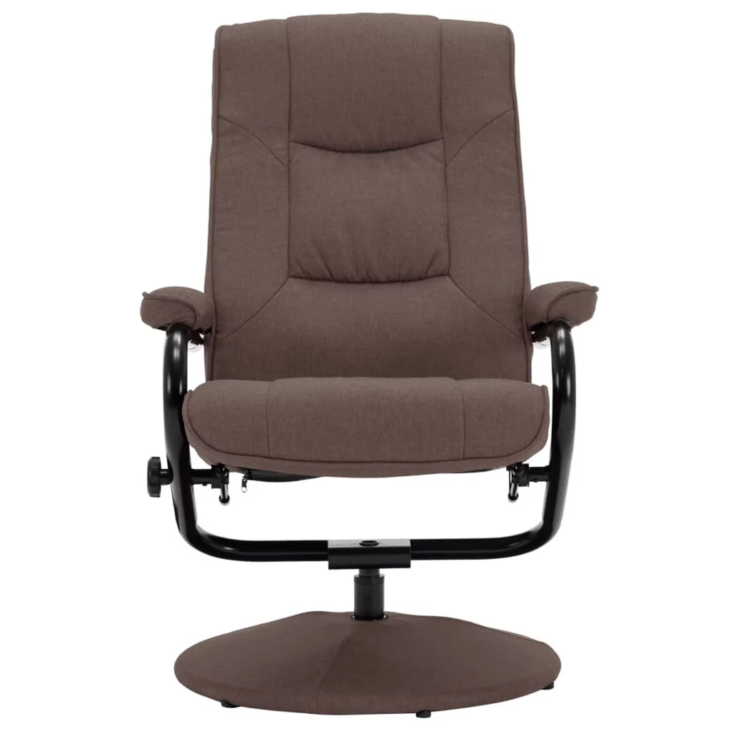 Brown Fabric Swivel Recliner with Ottoman W70634