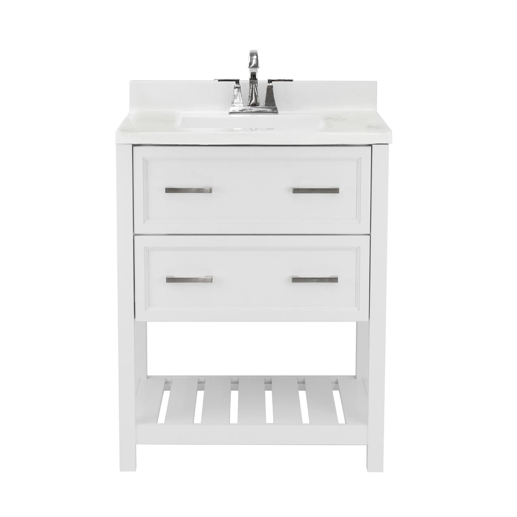 White Bath Vanity with Cultured Marble Top E5648