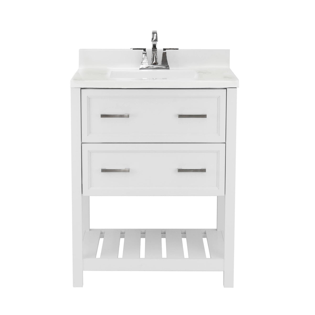 White Bath Vanity with Cultured Marble Top E5648
