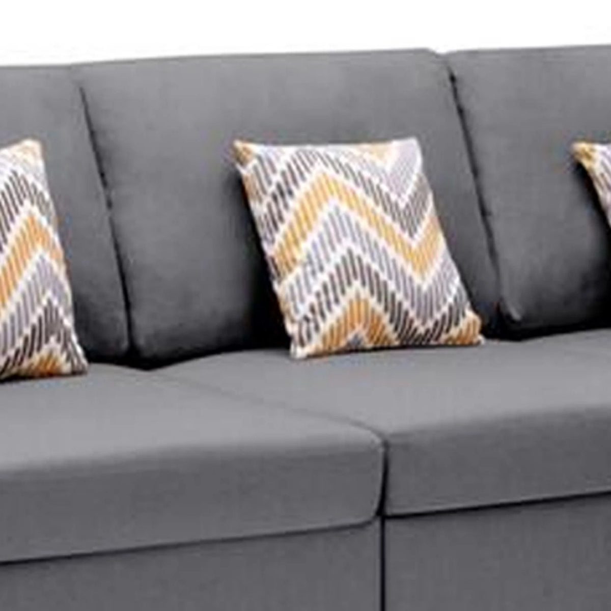 Gray 4 Seater L Sectional Sofa with Reversible Chaise H48459