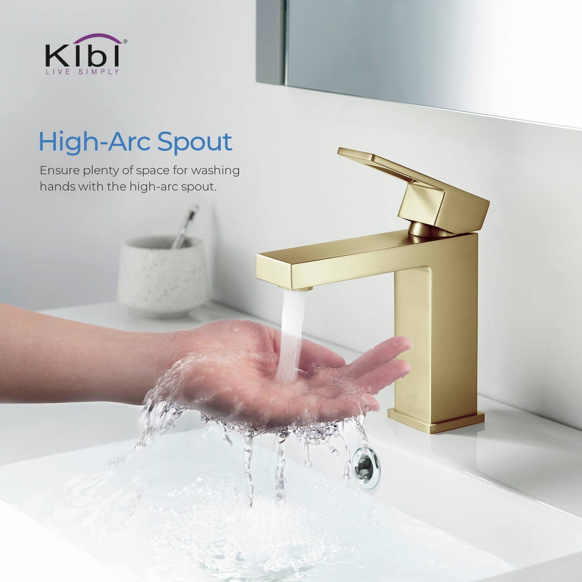 Brushed Nickel Single Hole Bathroom Faucet E374856