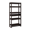 Dark Espresso Solid Wood 5-Shelf Bookcase Z375
