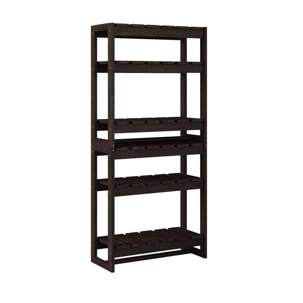 Dark Espresso Solid Wood 5-Shelf Bookcase Z375