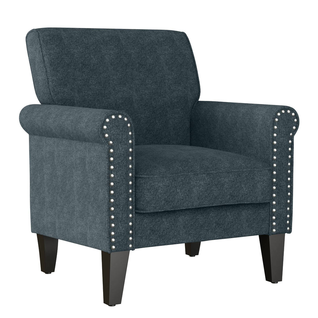 Blue Chenille Arm Chair A31833