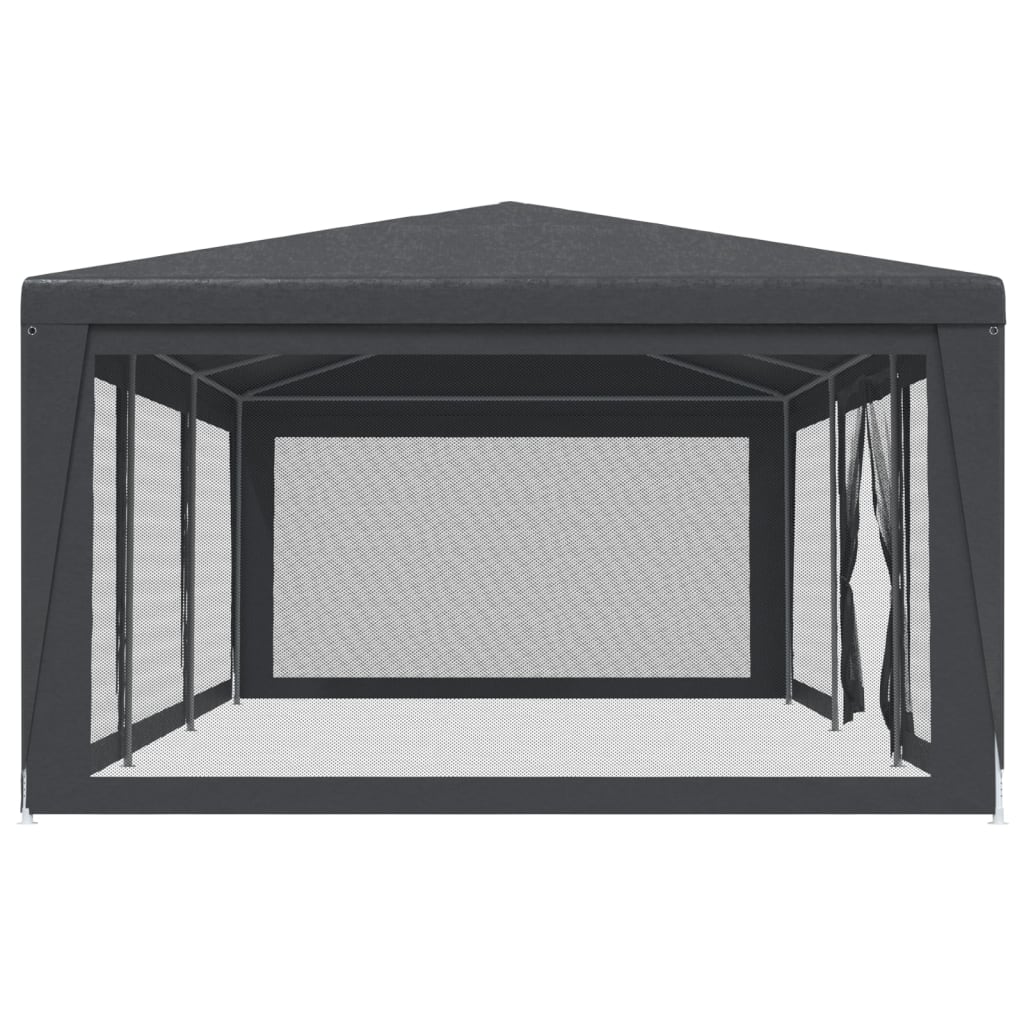 Party Tent with 8 Mesh Sidewalls Anthracite 29.5'x13.1' HDPE B82250