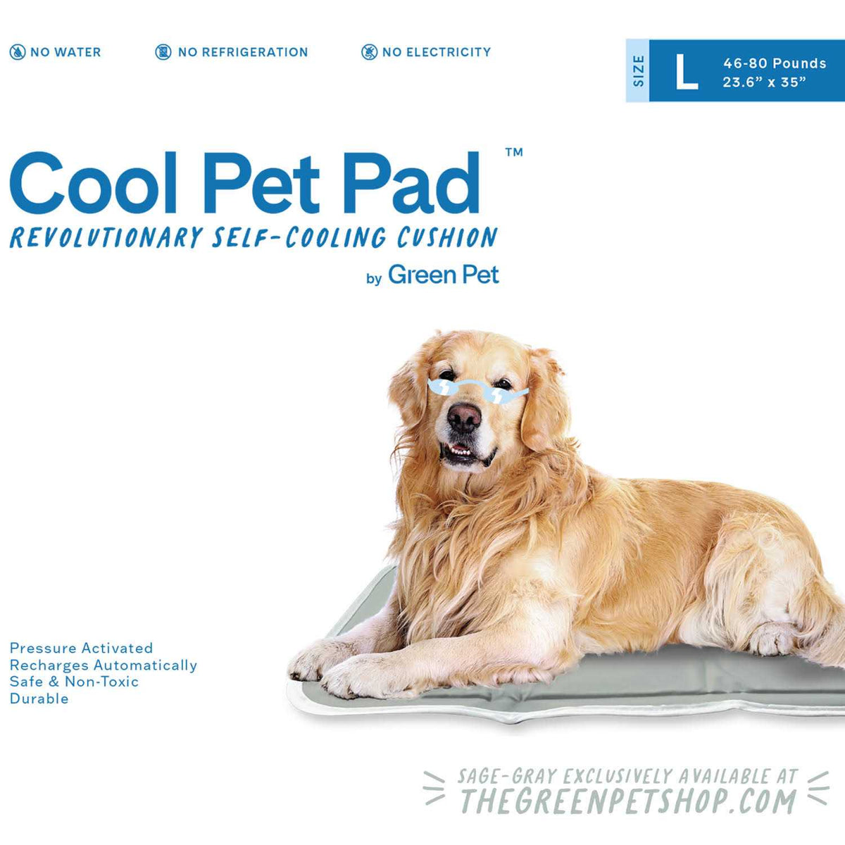 Sage Gray Self Cooling Pet Pad S963