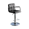 Black Leather Adjustable Bar Stool D291