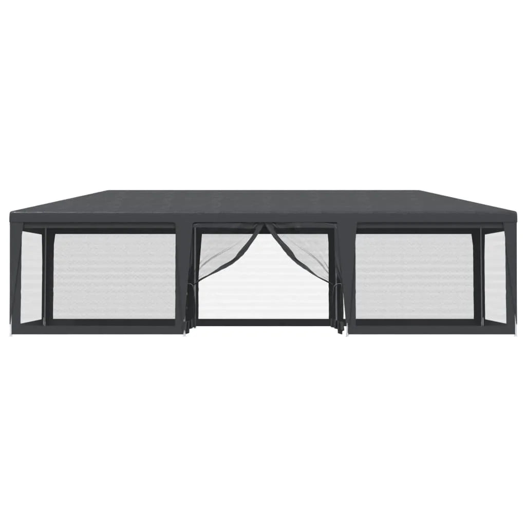 Party Tent with 8 Mesh Sidewalls Anthracite 29.5'x13.1' HDPE B82250