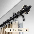 1 in. Black Curtain Rod with 28 to 48 in. Extension I795