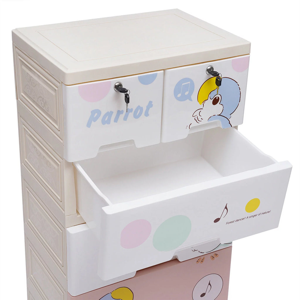 Plastic 6 Drawer Rolling Dresser Storage Cabinet C473