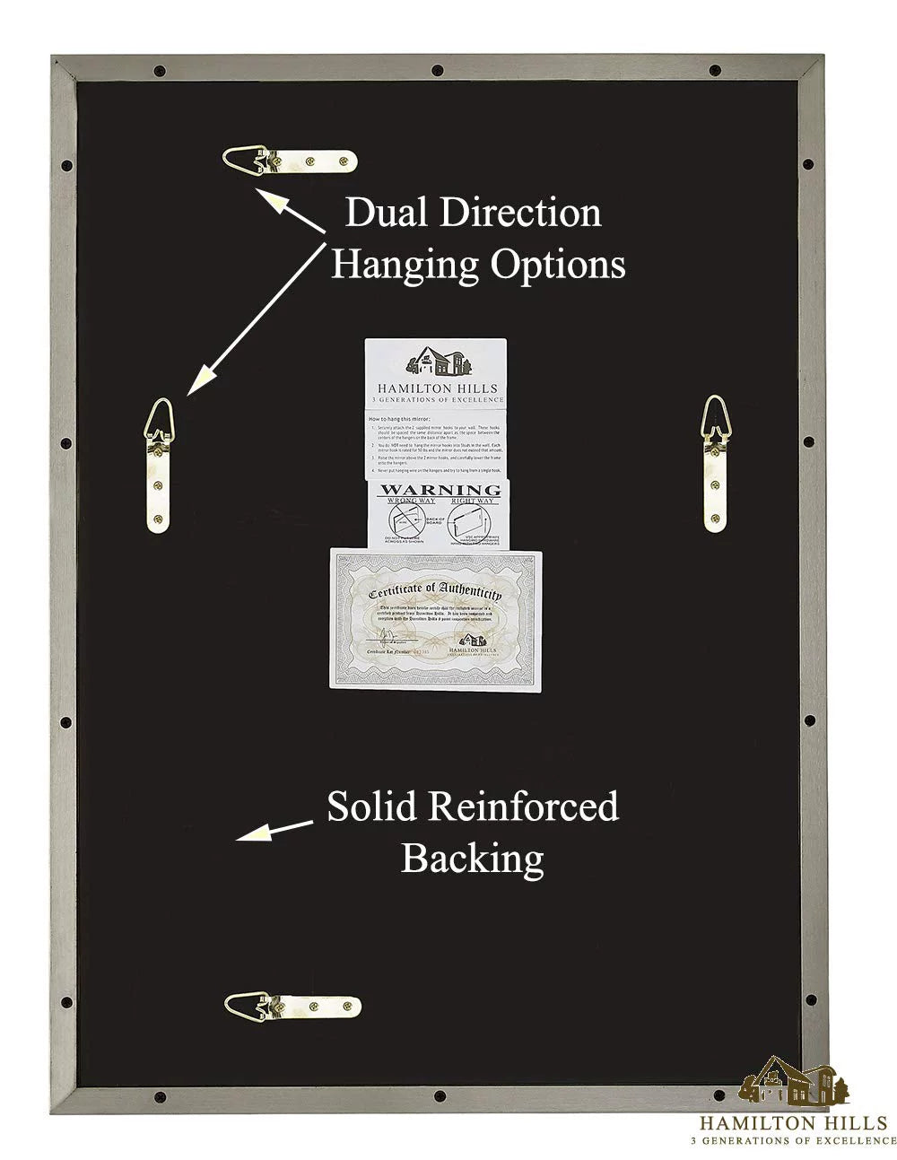 Brushed Metal Wall Mirror 22" x 30" E34148