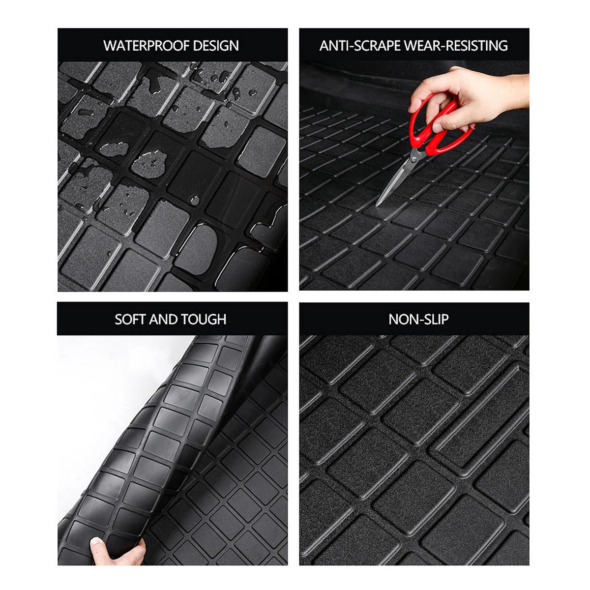 Black Injection TPE All Weather Waterproof Trunk Cargo Liner Mat B946