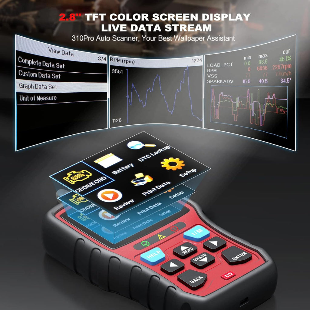OBD2 Scanner Code Reader with O2 Sensor Test Freeze Frame, Pack of 2 G770