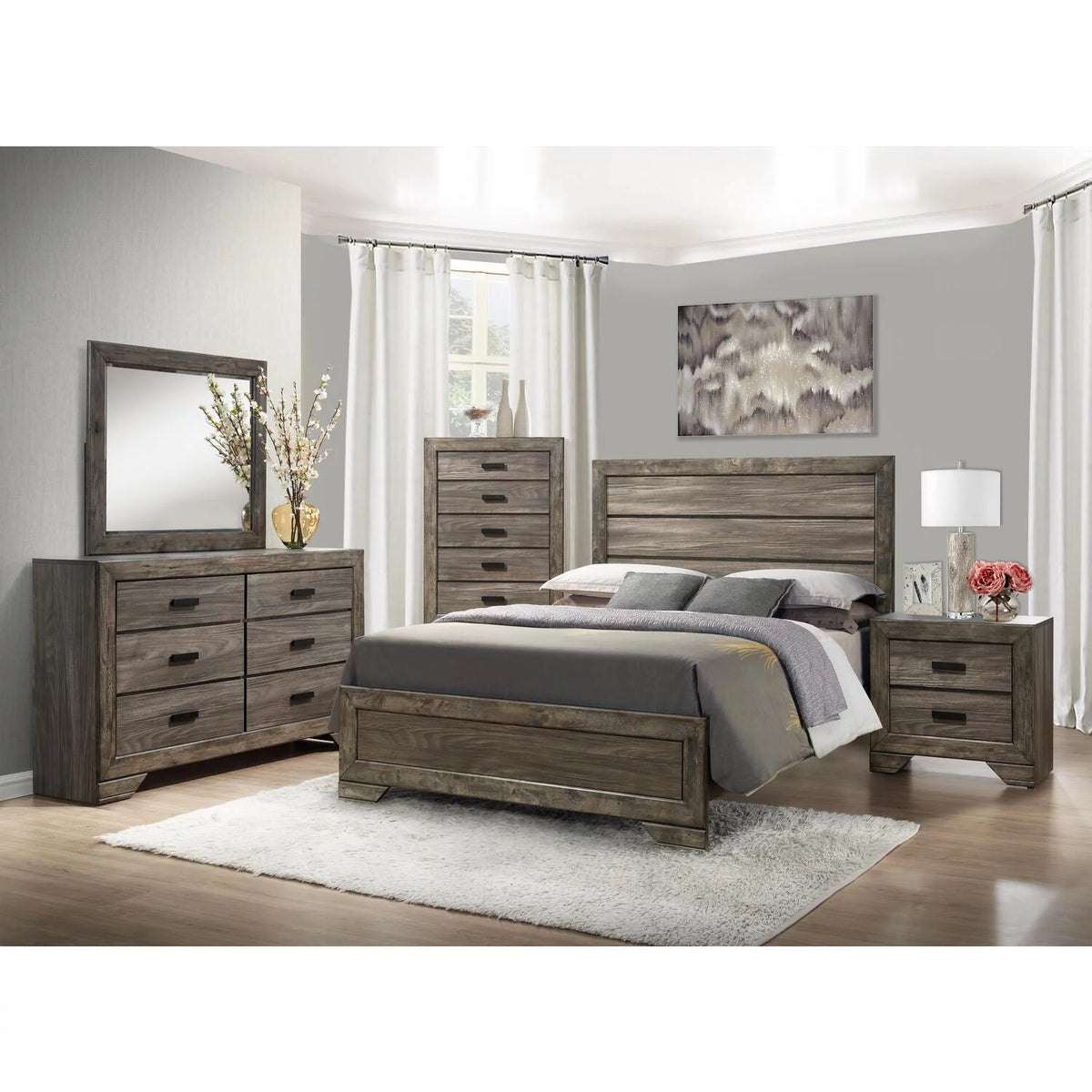 2 Drawer Nightstand in Gray Oak Z17910