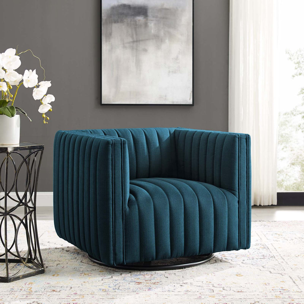 Azure Tufted Swivel Upholstered Armchair N132