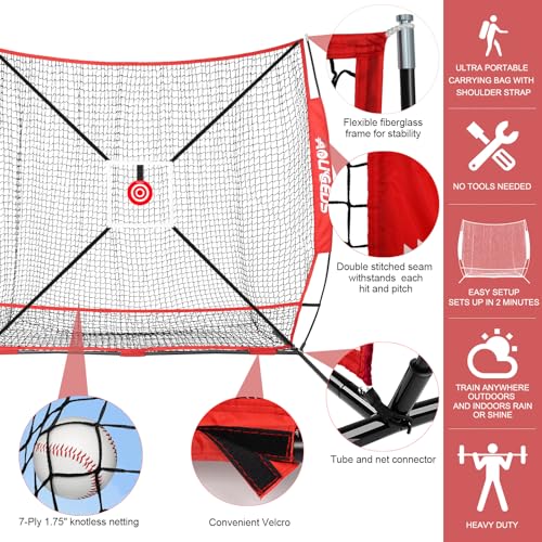6'X6' Baseball Softball Practice Net with Strike Zone U747
