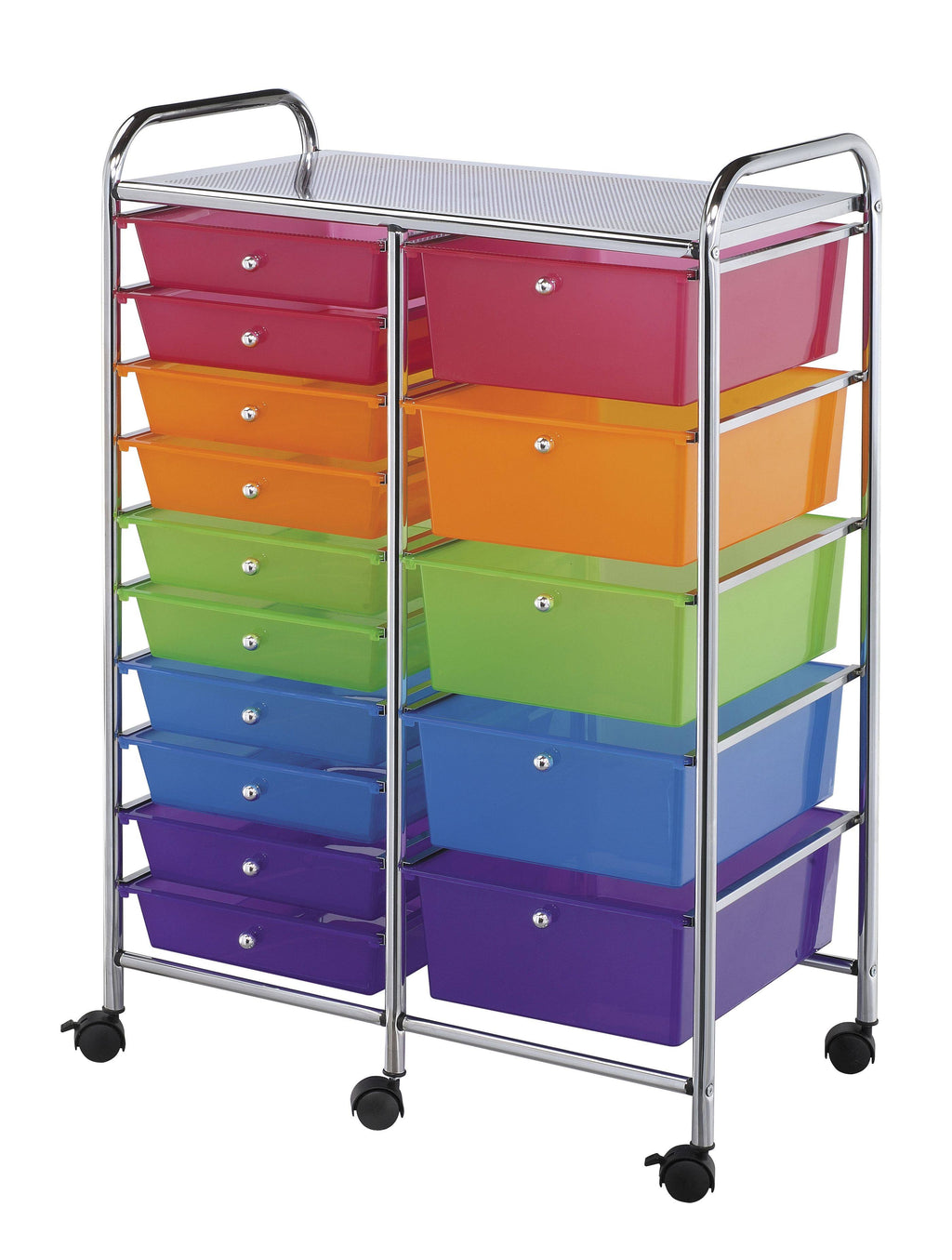 Blue Hills Studio Double Storage Cart with 15 Drawers Multi C853
