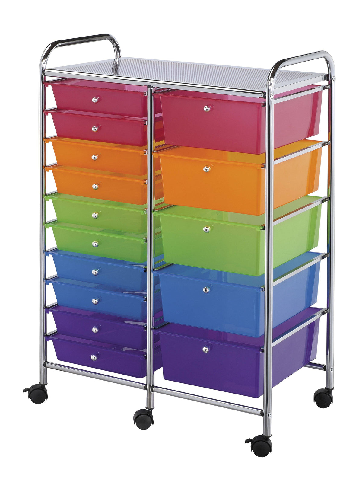 Blue Hills Studio Double Storage Cart with 15 Drawers Multi C853