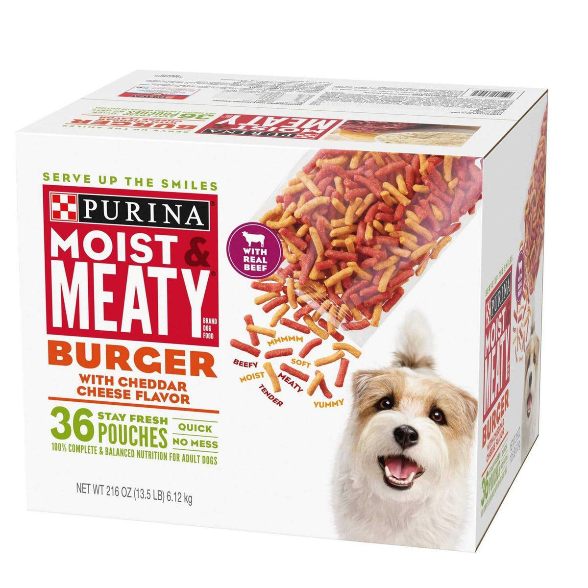 Moist & Meaty Burger Cheddar Cheese Flavor Dry Dog Food F72283