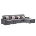 Gray 4 Seater L Sectional Sofa with Reversible Chaise H48459