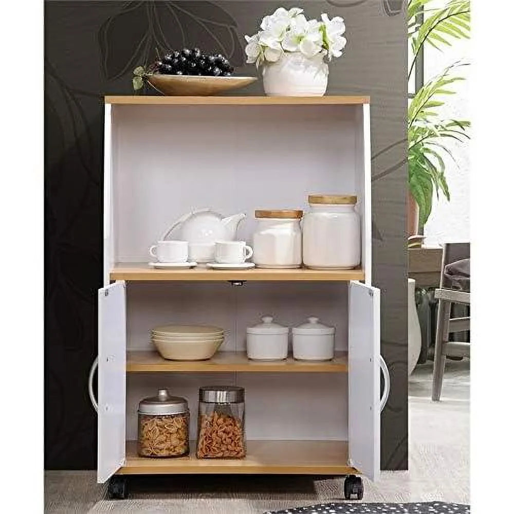 White Microwave Kitchen Cart L66415